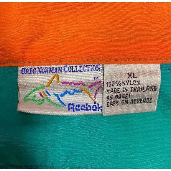 Vintage Greg Norman Windbreaker Jacket 90s Teal Purple Shark Logo XL - Picture 6 of 6